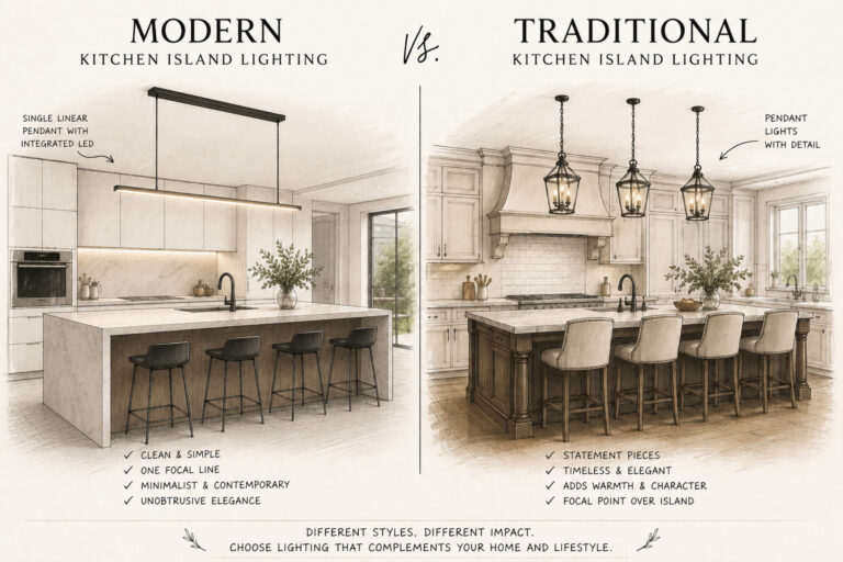 Modern vs Traditional Kitchen Island Lighting