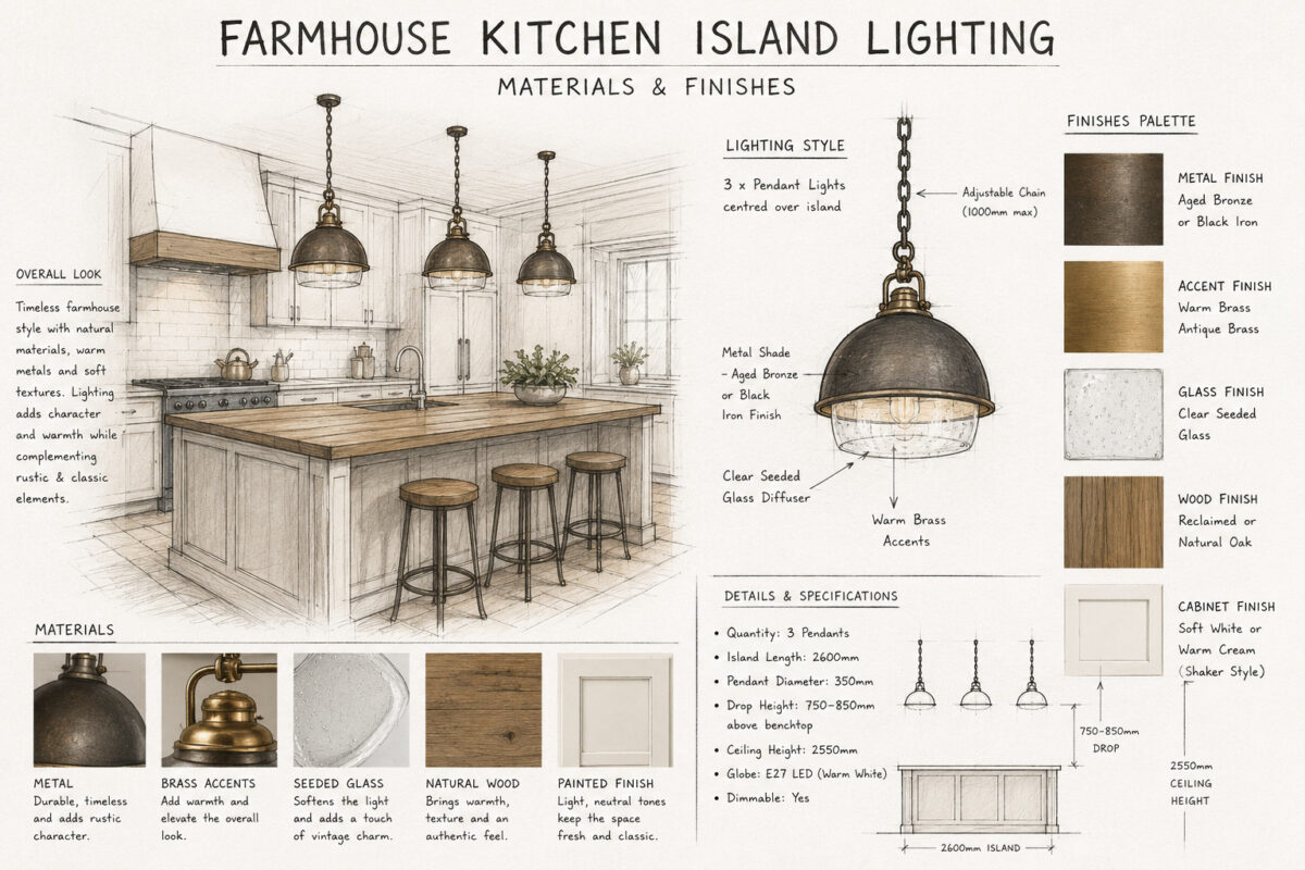 farmhouse materials and finishes